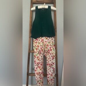 Oiselle Floral Leggings and Tank - Multicolor